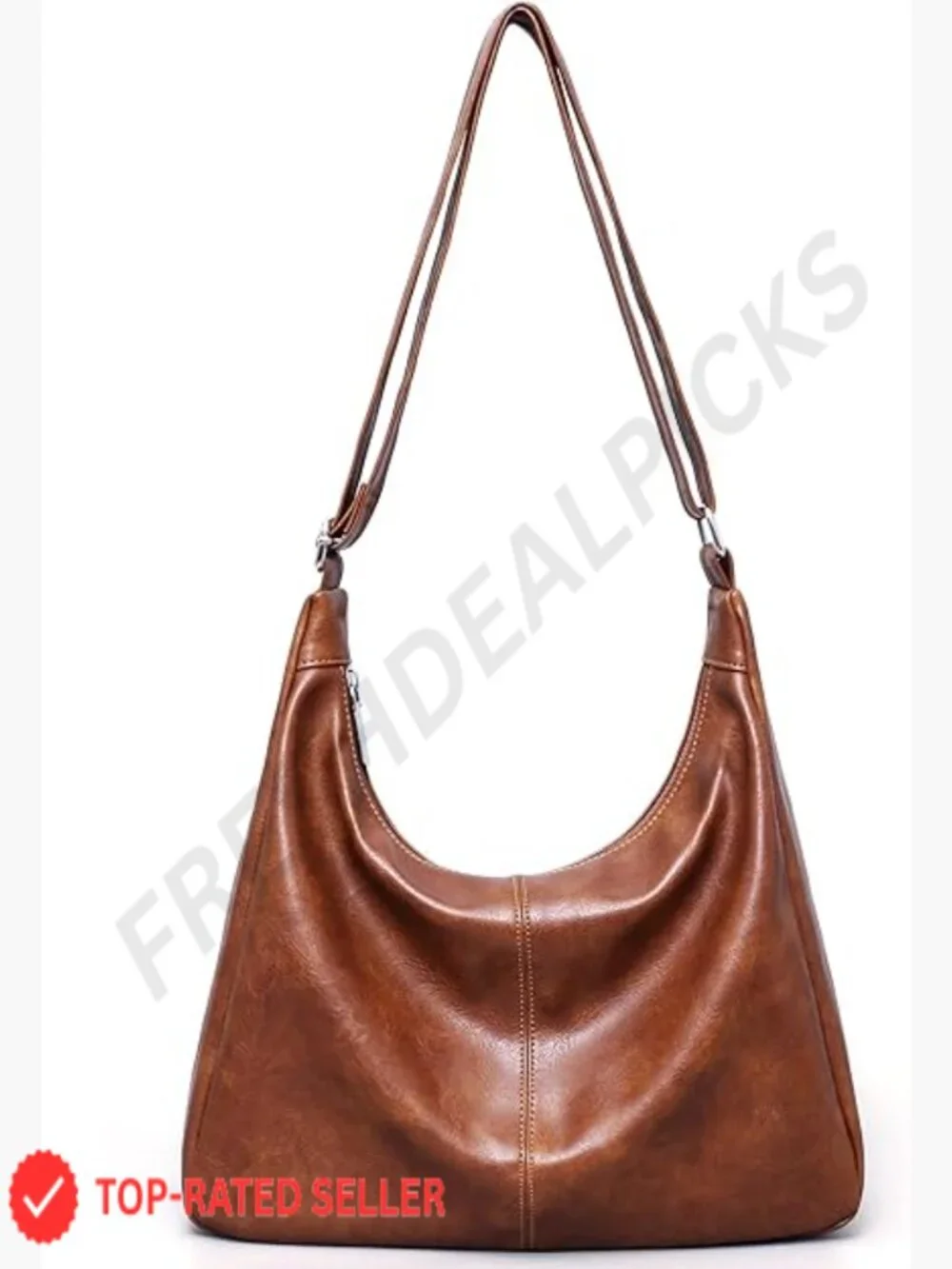 Slouchy Vegan Leather Hobo Bag Adjustable Shoulder Strap Crossbody Tote Purse